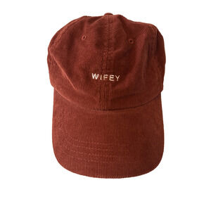 Big Accessories Corduroy Burnt Red Women’s OS Adjustable Hat Wifey Bride Gift